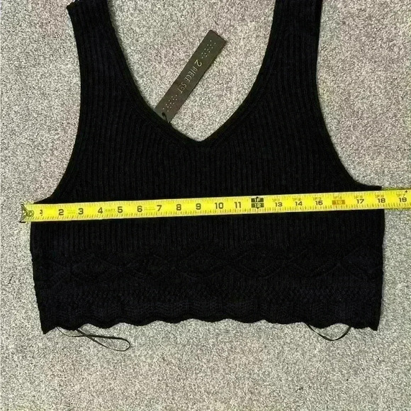 NWT House of Harlow 1960 Black 2 Piece Crochet Cropped Tank and‎ Midi Skirt Sz L - Picture 12 of 13
